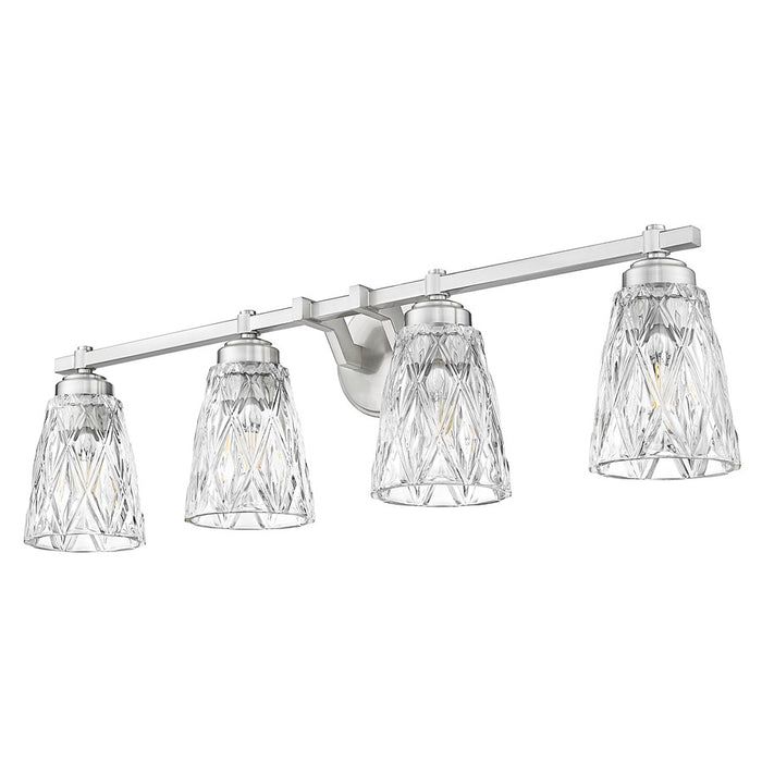 Z-Lite Andree 4 Light Vanity, Brushed Nickel/Clear