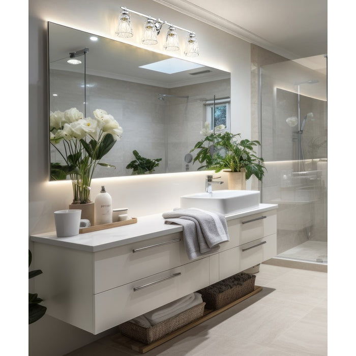 Z-Lite Andree 4 Light Vanity, Chrome /Clear