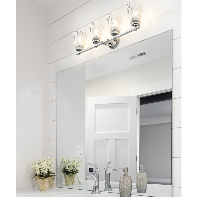 Z-Lite Andree 4 Light Vanity, Chrome /Clear