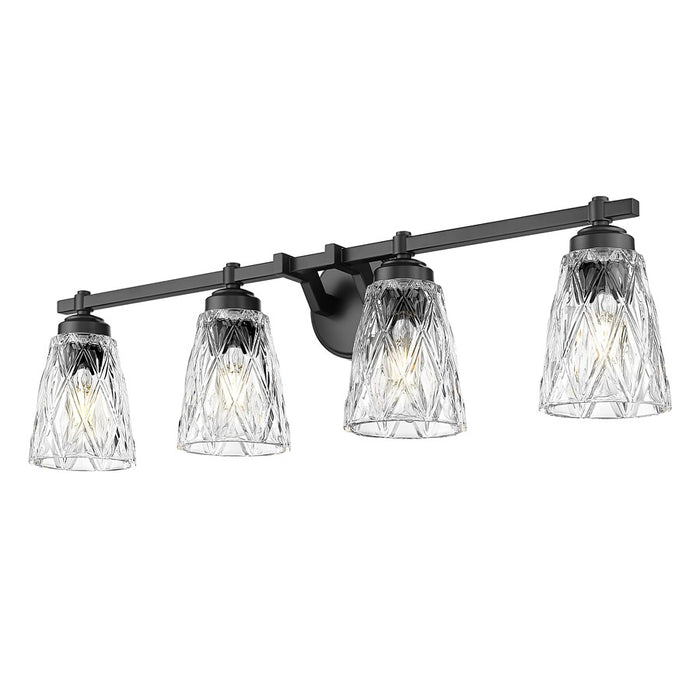 Z-Lite Andree 4 Light Vanity, Matte Black/Clear