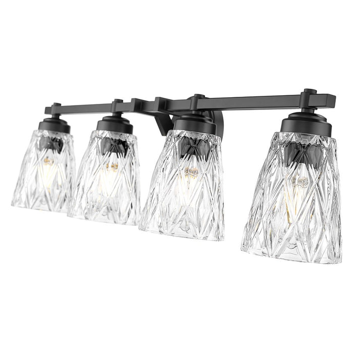 Z-Lite Andree 4 Light Vanity, Matte Black/Clear