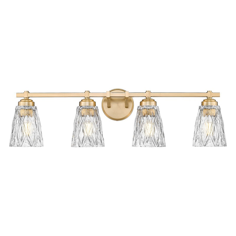 Z-Lite Andree 4 Light Vanity, Modern Gold/Clear