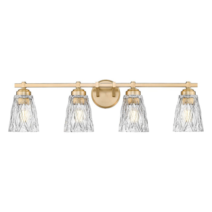 Z-Lite Andree 4 Light Vanity, Modern Gold/Clear