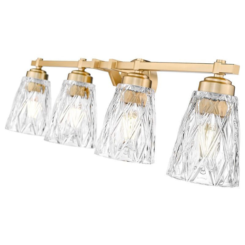 Z-Lite Andree 4 Light Vanity, Modern Gold/Clear