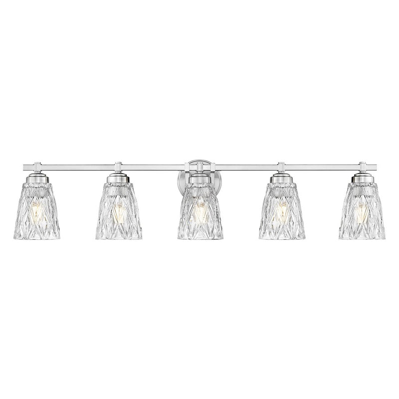 Z-Lite Andree 5 Light Vanity, Brushed Nickel/Clear
