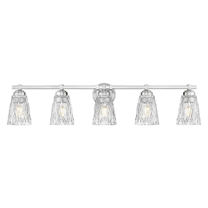 Z-Lite Andree 5 Light Vanity, Brushed Nickel/Clear