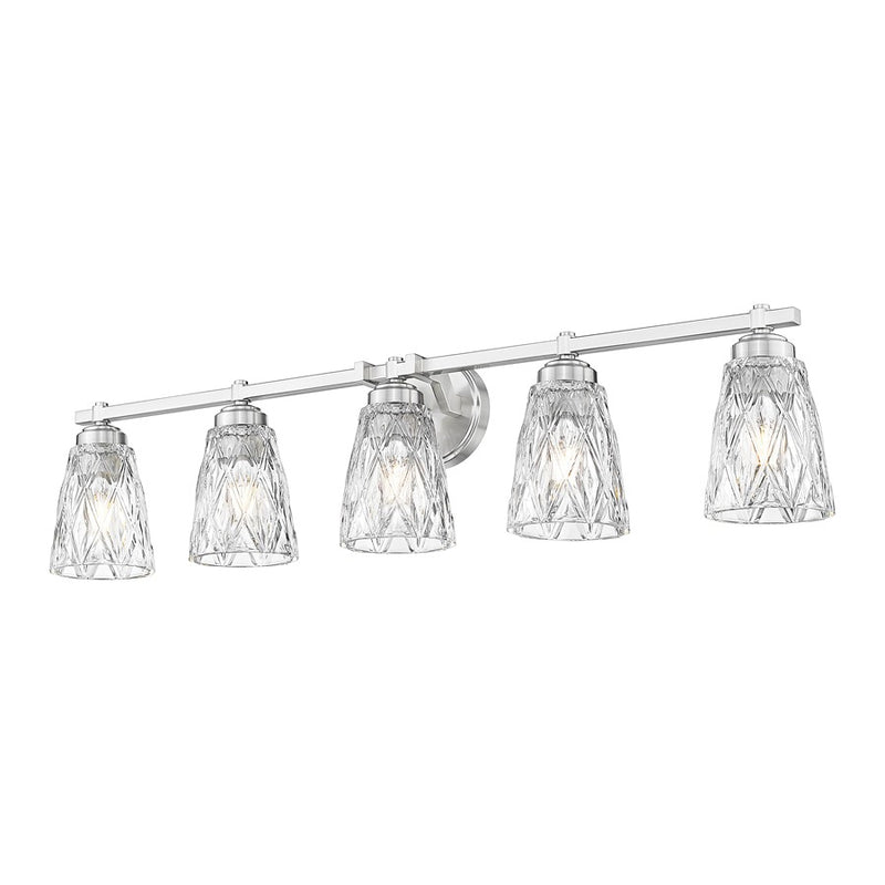 Z-Lite Andree 5 Light Vanity, Brushed Nickel/Clear