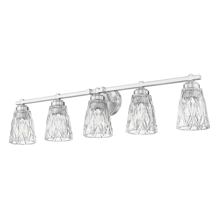 Z-Lite Andree 5 Light Vanity, Brushed Nickel/Clear