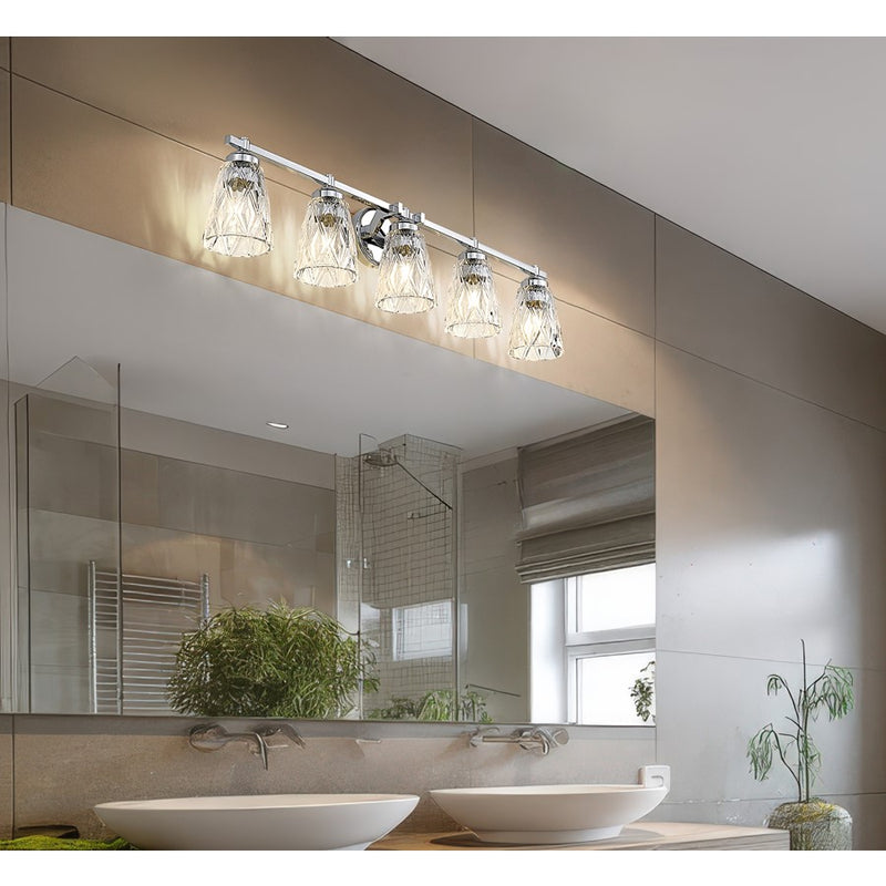 Z-Lite Andree 5 Light Vanity, Chrome /Clear