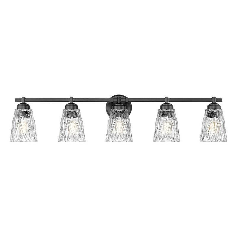 Z-Lite Andree 5 Light Vanity, Matte Black/Clear