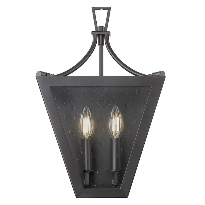 Z-Lite Montalcino 2 Light Wall Sconce, Iron Ore/Clear Seedy
