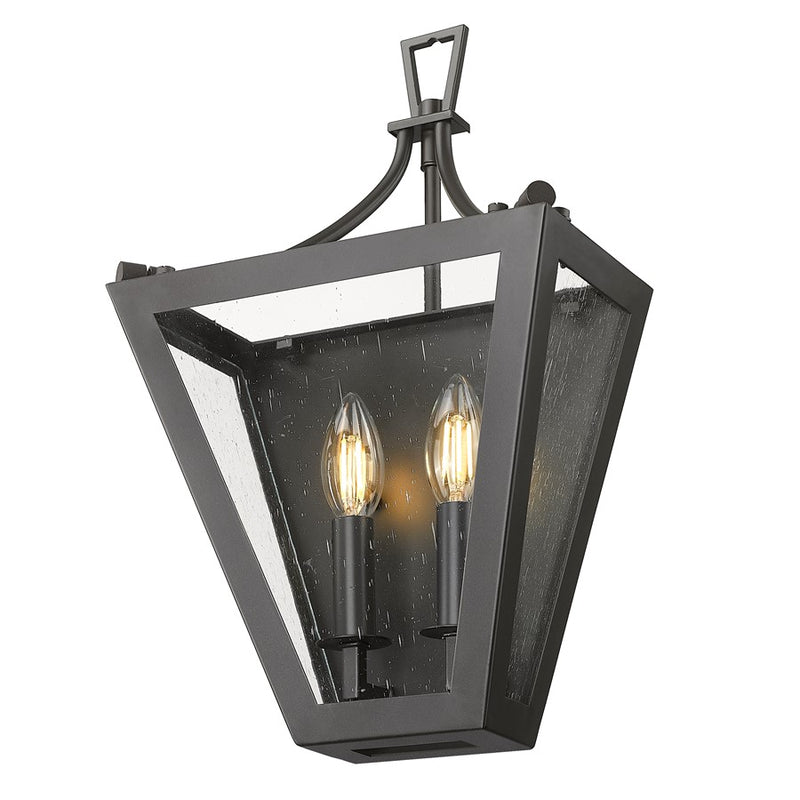 Z-Lite Montalcino 2 Light Wall Sconce, Iron Ore/Clear Seedy