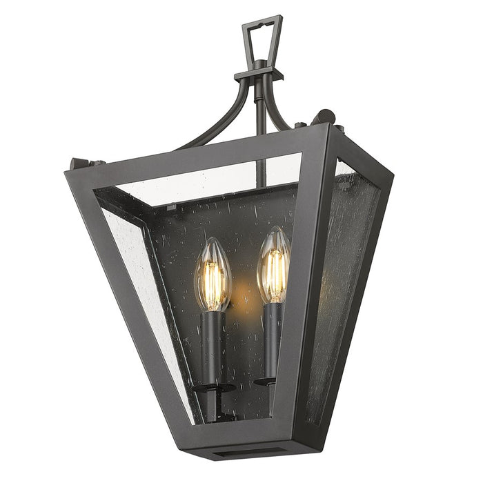Z-Lite Montalcino 2 Light Wall Sconce, Iron Ore/Clear Seedy