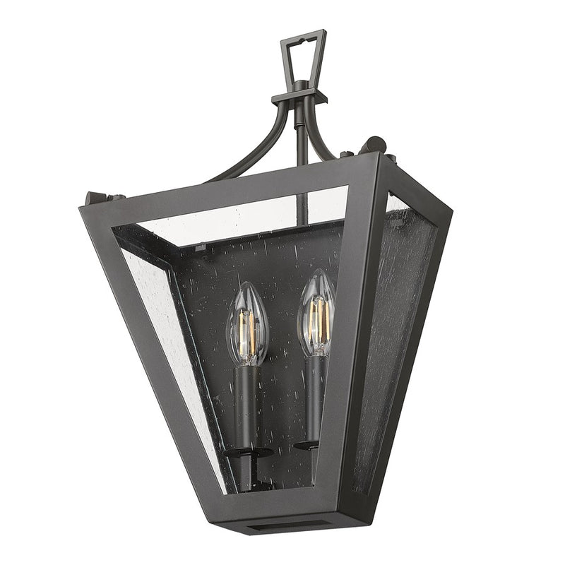 Z-Lite Montalcino 2 Light Wall Sconce, Iron Ore/Clear Seedy