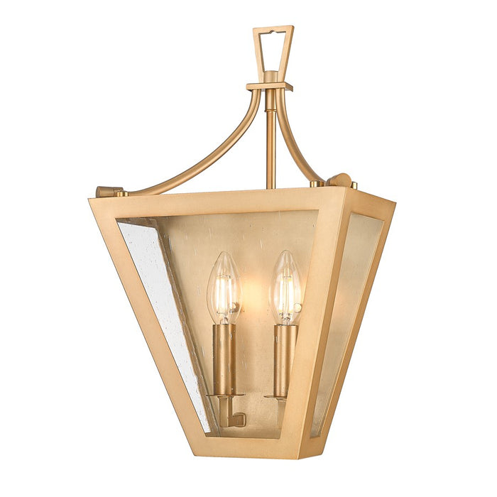 Z-Lite Montalcino 2 Light Wall Sconce, Rubbed Brass/Clear Seedy - 1961-2S-RB