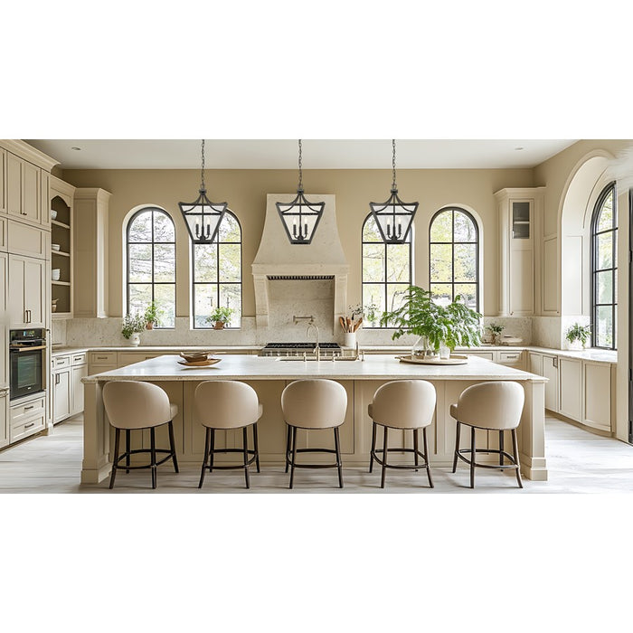 Z-Lite Montalcino 3 Light Chandelier, Iron Ore/Clear Seedy