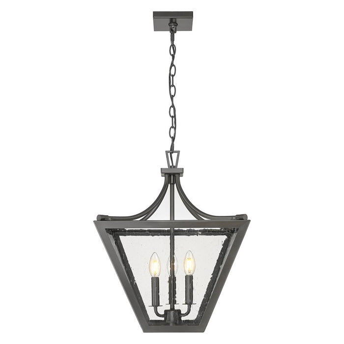 Z-Lite Montalcino 3 Light Chandelier, Iron Ore/Clear Seedy