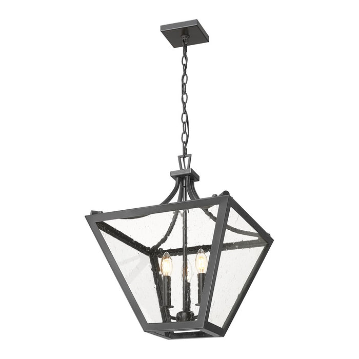 Z-Lite Montalcino 3 Light Chandelier, Iron Ore/Clear Seedy