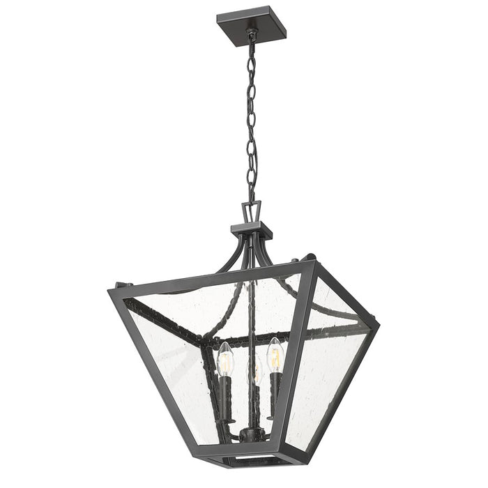 Z-Lite Montalcino 3 Light Chandelier, Iron Ore/Clear Seedy