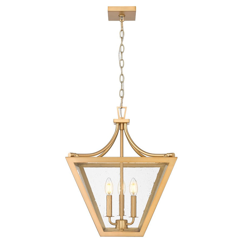 Z-Lite Montalcino 3 Light Chandelier, Rubbed Brass/Clear Seedy