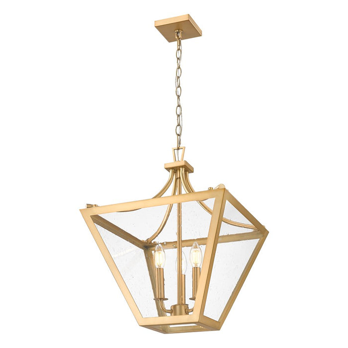 Z-Lite Montalcino 3 Light Chandelier, Rubbed Brass/Clear Seedy