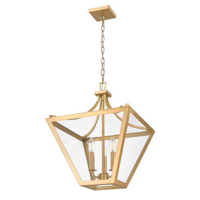 Z-Lite Montalcino 3 Light Chandelier, Rubbed Brass/Clear Seedy