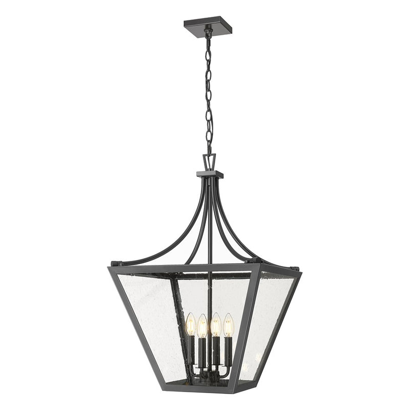 Z-Lite Montalcino 4 Light Chandelier, Iron Ore/Clear Seedy - 1961-4C-IO