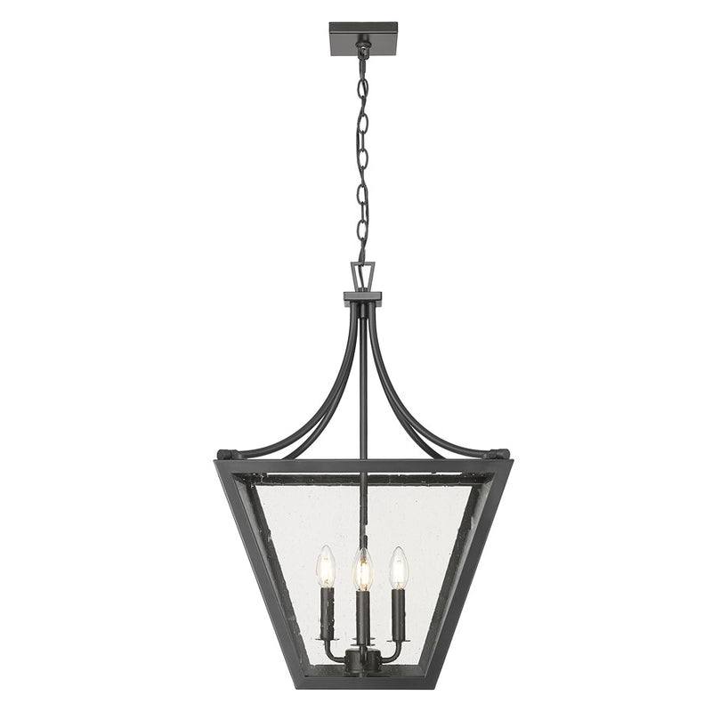 Z-Lite Montalcino 4 Light Chandelier, Iron Ore/Clear Seedy