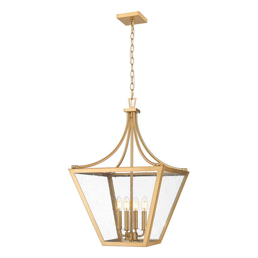 Z-Lite Montalcino 4 Light Chandelier, Rubbed Brass/Clear Seedy - 1961-4C-RB