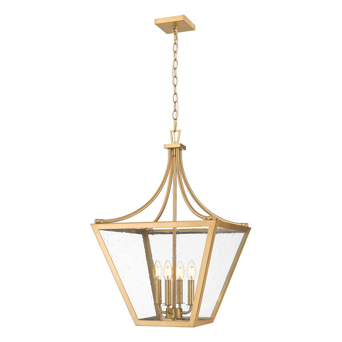 Z-Lite Montalcino 4 Light Chandelier, Rubbed Brass/Clear Seedy - 1961-4C-RB
