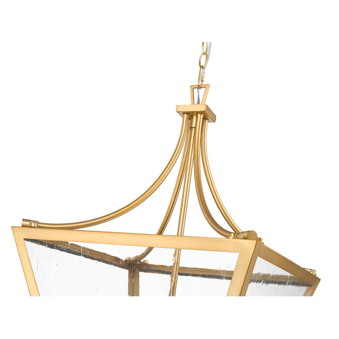 Z-Lite Montalcino 4 Light Chandelier, Rubbed Brass/Clear Seedy