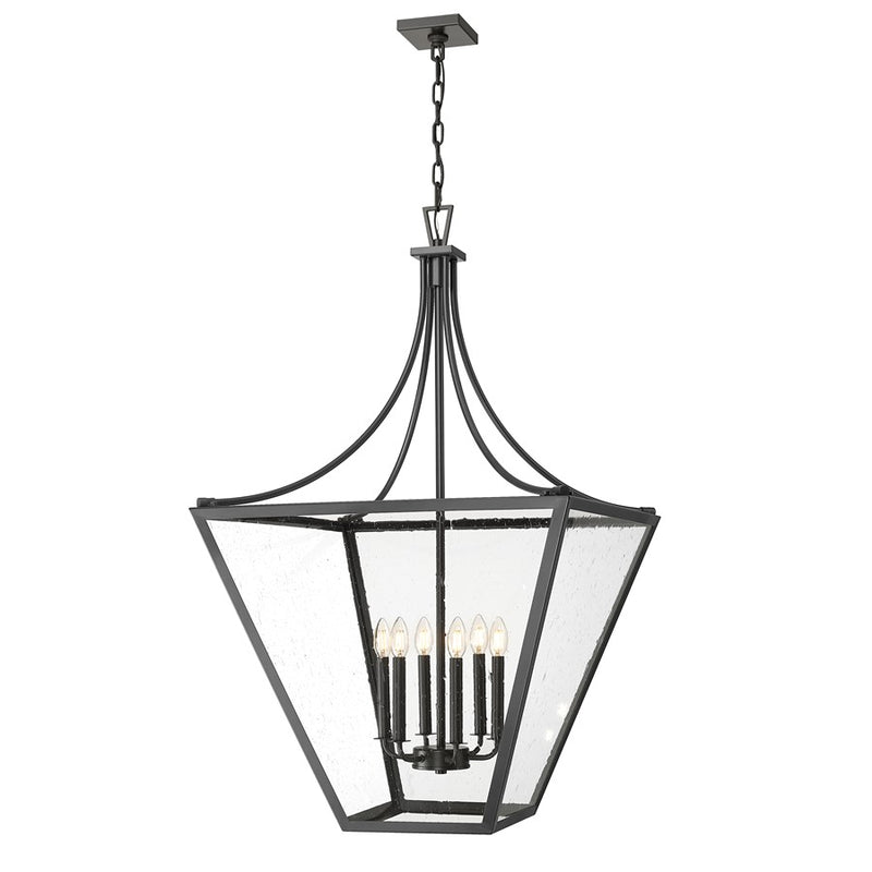Z-Lite Montalcino 6 Light Chandelier, Iron Ore/Clear Seedy - 1961-6IO