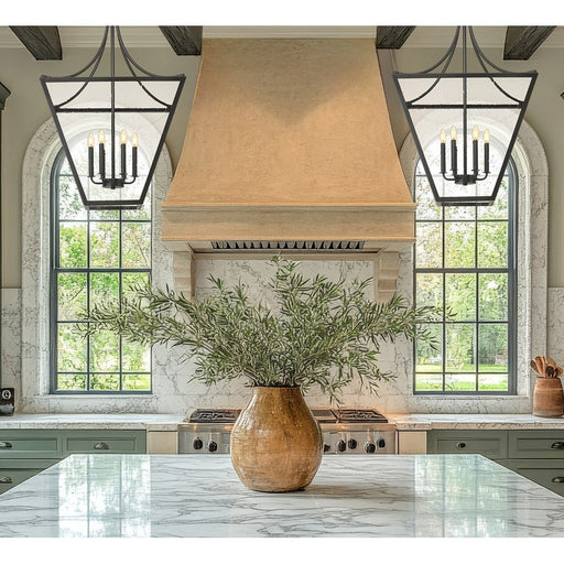 Z-Lite Montalcino 6 Light Chandelier, Iron Ore/Clear Seedy