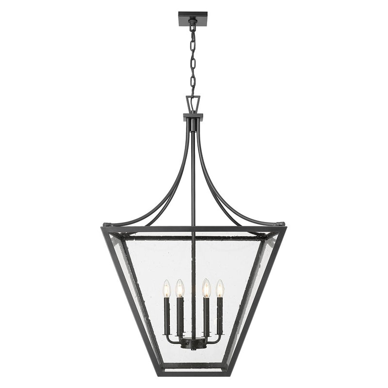 Z-Lite Montalcino 6 Light Chandelier, Iron Ore/Clear Seedy