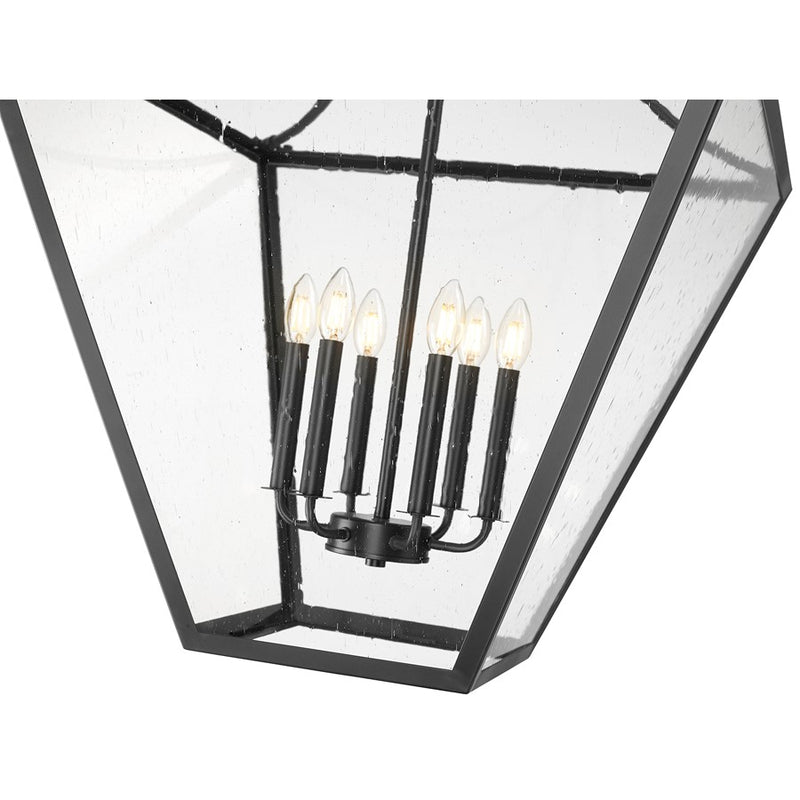 Z-Lite Montalcino 6 Light Chandelier, Iron Ore/Clear Seedy