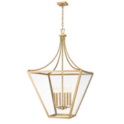 Z-Lite Montalcino 6 Light Chandelier, Rubbed Brass/Clear Seedy - 1961-6RB