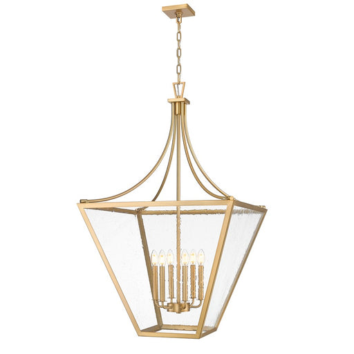 Z-Lite Montalcino 6 Light Chandelier, Rubbed Brass/Clear Seedy - 1961-6RB