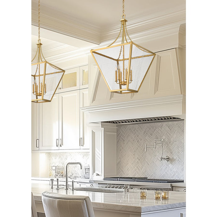 Z-Lite Montalcino 6 Light Chandelier, Rubbed Brass/Clear Seedy
