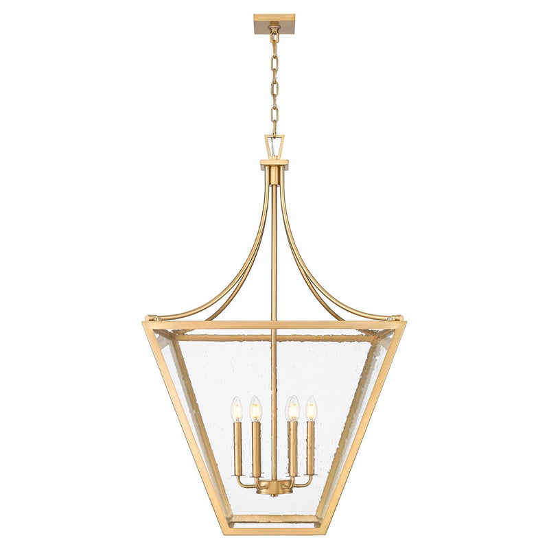 Z-Lite Montalcino 6 Light Chandelier, Rubbed Brass/Clear Seedy