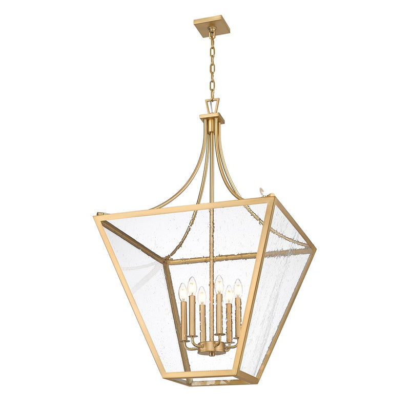 Z-Lite Montalcino 6 Light Chandelier, Rubbed Brass/Clear Seedy
