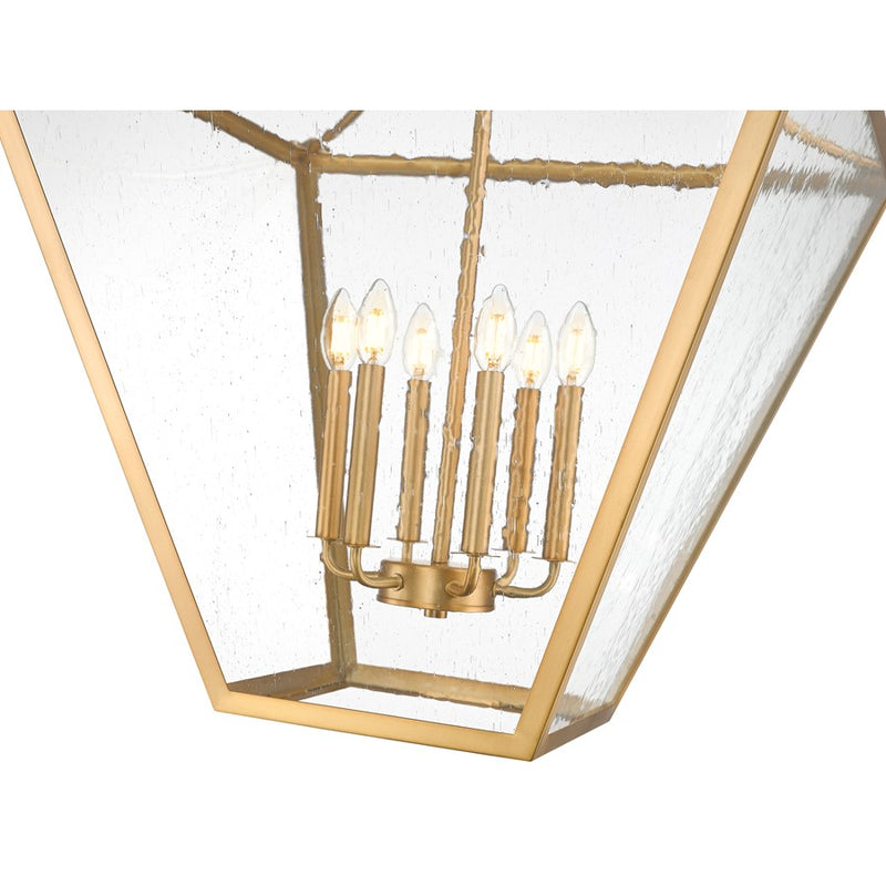 Z-Lite Montalcino 6 Light Chandelier, Rubbed Brass/Clear Seedy