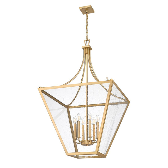 Z-Lite Montalcino 6 Light Chandelier, Rubbed Brass/Clear Seedy
