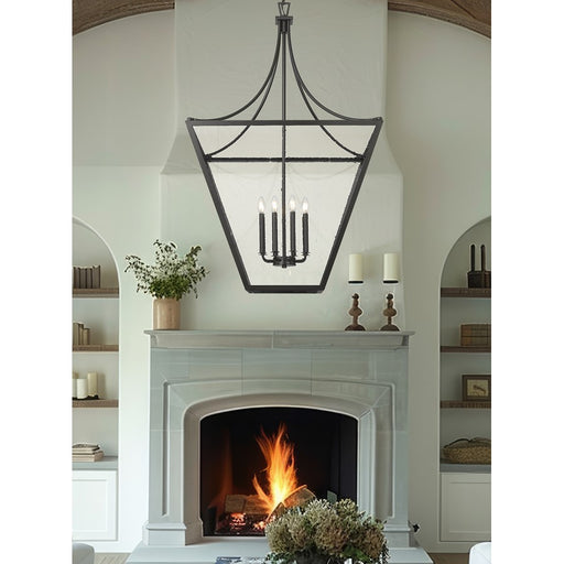 Z-Lite Montalcino 8 Light Chandelier, Iron Ore/Clear Seedy