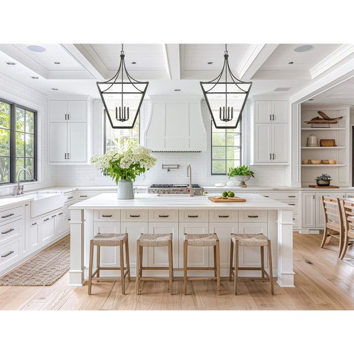 Z-Lite Montalcino 8 Light Chandelier, Iron Ore/Clear Seedy