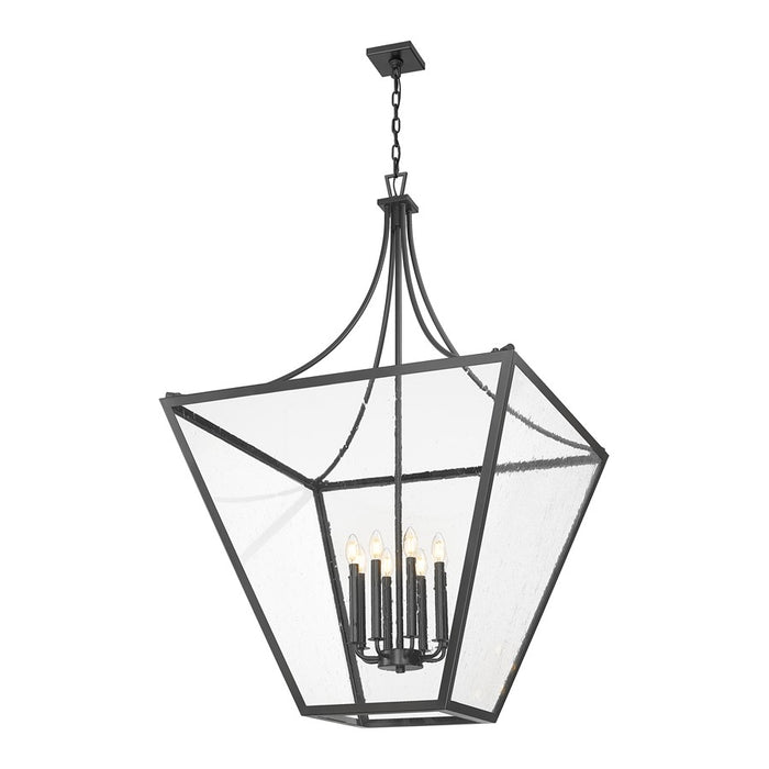 Z-Lite Montalcino 8 Light Chandelier, Iron Ore/Clear Seedy