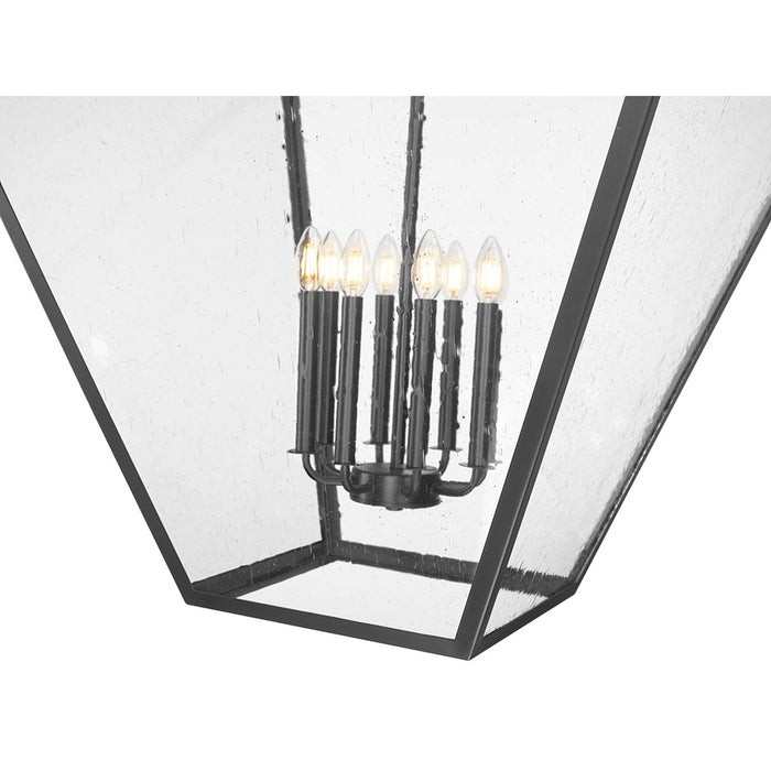 Z-Lite Montalcino 8 Light Chandelier, Iron Ore/Clear Seedy