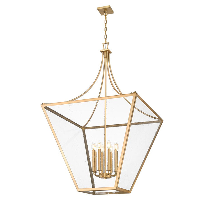 Z-Lite Montalcino 8 Light Chandelier, Rubbed Brass/Clear Seedy