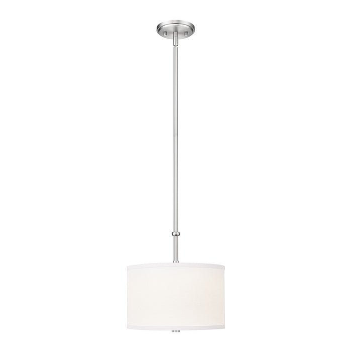 Z-Lite Linden 1 Light 12" Pendant, Brushed Nickel/White