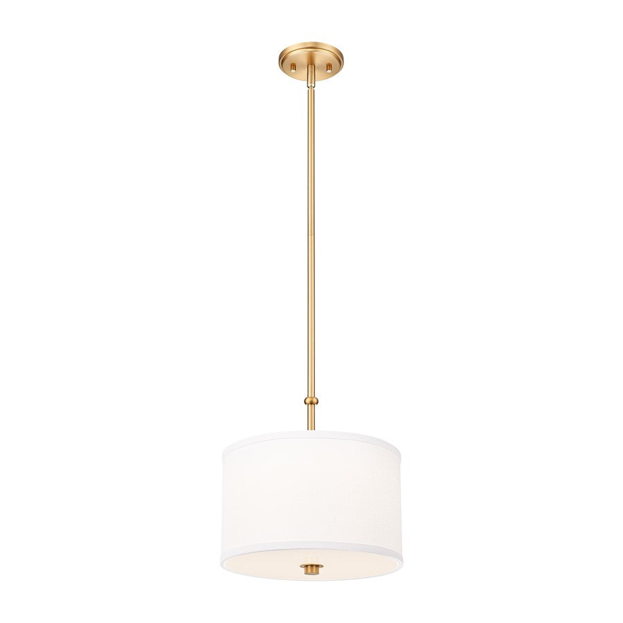 Z-Lite Linden 1 Light 12" Pendant, Modern Gold/White - 1962P12-MGLD-LED