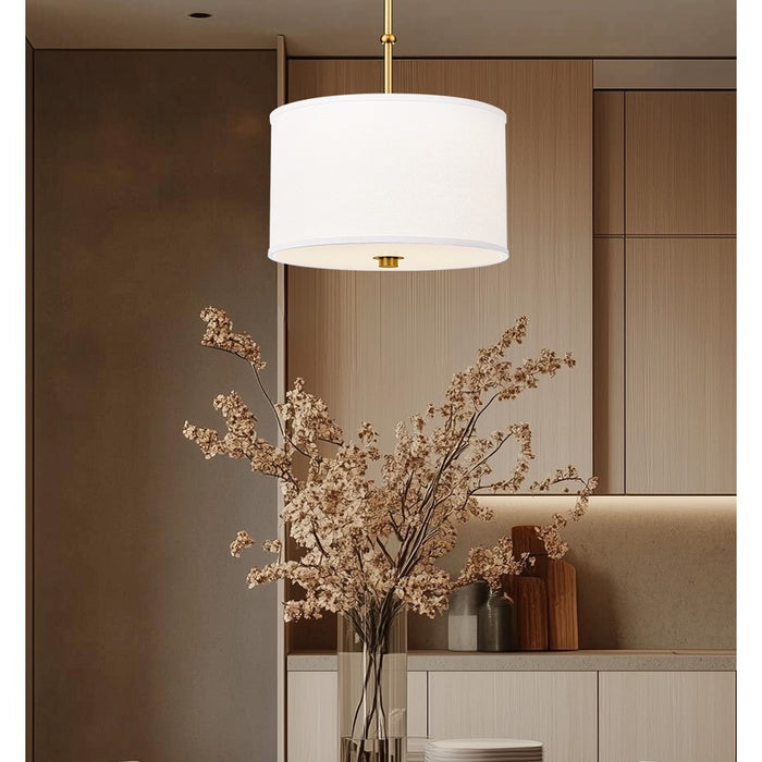 Z-Lite Linden 1 Light 12" Pendant, Modern Gold/White